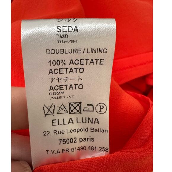 Ella Luna orange silk Lira sleeveless chained tassel detail mini dress size M - Picture 6 of 14